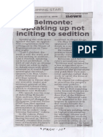 Philippine Star, Aug. 8, 2019, Belmonte Speaking Up Not Inciting To Sedition PDF