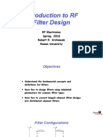 Introduction To RF Filter Design: RF Electronics Spring, 2018 Robert R. Krchnavek Rowan University