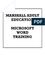 Marshall Adult Education Microsoft Word Training