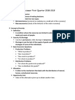 AP Reviewer First Quarter 2018-2019: Needs and Wants of People