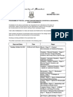 Second Half 2010: Programme of The M.Sc. (Other Than Mathematics, Statistics & Geography) (Part Ii) Examination