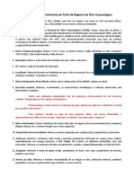 Manual para Preenchimento Da Ficha de Registro de Sítio Arqueológico