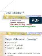 What Is Ecology?: Dr. Tariq Usmani