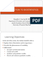 Introduction To Biostatistics: Reynaldo G. San Luis III, MD