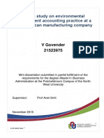 A Case Study On Environmental Management Accounting Practice at A South African Manufacturing Company