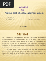 Synopsis ON: "Online Book Shop Management System"