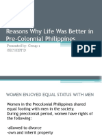 Reasons Why Life Was Better in Pre Colonnial Philippines