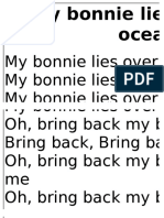 My Bonnie Lies Over The Ocean