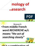 Etymology of Research