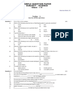 Class 4 Question Paper Science Set 1