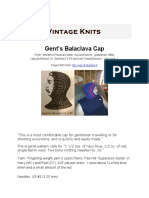 Pattern For GENTS Balaclava CAP