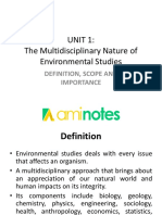 Unit 1: The Multidisciplinary Nature of Environmental Studies