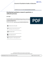 Agee 2009 Developing Qualitative Research Questions A Reflective Process