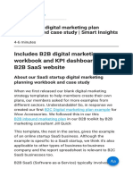 B2B Startup Digital Marketing Plan Workbook and Case Study Smart Insights