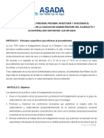 Reglamento para Prevenir, Prohibir, Investigar y Sancionar El Hostigamiento Sexual en La Asada San Rafael