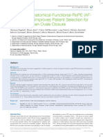 A Modified Anatomical-Functional-Rope (Af-Rope) Score Improves Patient Selection For Patent Foramen Ovale Closure