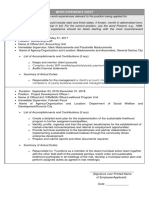 CS Form No. 212 Attachment Work Experience Sheet