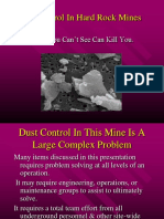 Dust Control in Hard Rock Mines: What You Can't See Can Kill You