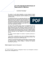 An Assessment of The Operational Performance of Supermarkets in Mauritius