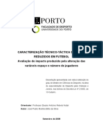 Silva, 2008. Caracterizacao Tecnico-Tatica de Jogos Reduzidos em Futebol. Avaliação Do Impacto Produzido Pela Alteração Das Variáveis Espaço e Número de Jogadores