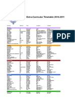 Extra-Curricular Timetable 2010 Autumn