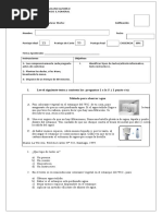 Prueba Lenguaje Cuarto