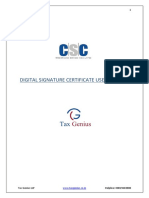 Digital Signature Certificate User Manual: WWW - Taxgenius.co - in