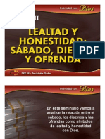 TEMA-12 Lealtad y Honestidad Sábado, Diezmos y Ofrendas