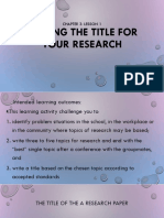 1 Writing The Title For Your Research Paper