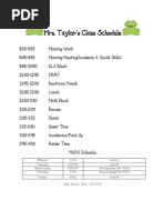 Mrs. Taylor's Class Schedule