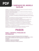 Pasos y Subpasos Del Modelo Gavilan