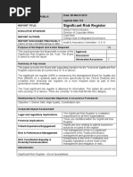 Significant Risk Register