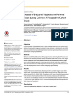 Impact of Bacterial Vaginosis On Perineal Tears During Delivery: A Prospective Cohort Study