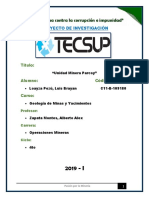 Proyecto de Investigación-Unidad Minera Parcoy