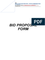 Bid Proposal Form: Peñafrancia ST., Paco, Manila, Philippines