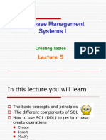 Database Management Systems I - Lecture 5