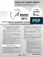 Enem - 2011 - Dia 02 - Caderno 06 - Cinza - Prova 2 Aplicação