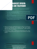 14 Broadcast Speech: Radio and Television: Objectives: After Studying This Chapter You Should Be Able To