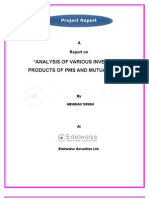 Analysis of Various Investment Products of Pms and Mutual Funds