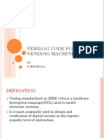 Verilog Code For Vending Machine: BY D Meghana