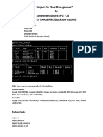 Project On "Fee Management" By: Sanjeev Bhadauria (PGT CS) KV BARABANKI (Lucknow Region)