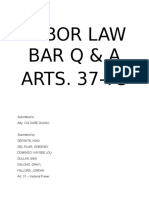 Labor Law Bar Q & A ARTS. 37-73: Submitted To: Atty. Voltaire Duano