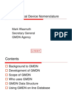 Global Medical Device Nomenclature: Mark Wasmuth Secretary General GMDN Agency