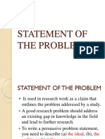 Statement of The Problem