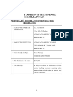 Rajiv Gandhi University of Health Sciences, Bangalore, Karnataka Proforma For Registration For Subject For Dissertation