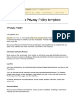 Generic Privacy Policy Template