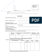 Format of Career Application