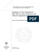 Synthesis of Thin Piezoelectric AlN Films in View of Sensors and Telecom Applications