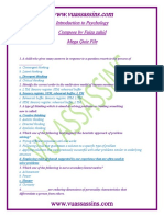 Introduction To Psychology Compose by Faiza Zahid Mega Quiz File