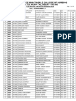 Roll No Wise Result B.SC Nursing Entrance Examination 2019